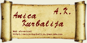 Anica Kurbalija vizit kartica